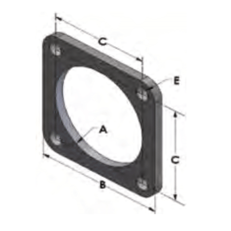 Cat Style Flanges Square - Size 3”